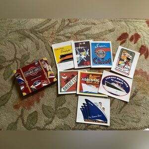 Golden Age of Transport 
Vintage reproduction luggage labels set of 8